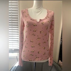 Super Cute Forever 21 Floral Long Sleeve Top Large New